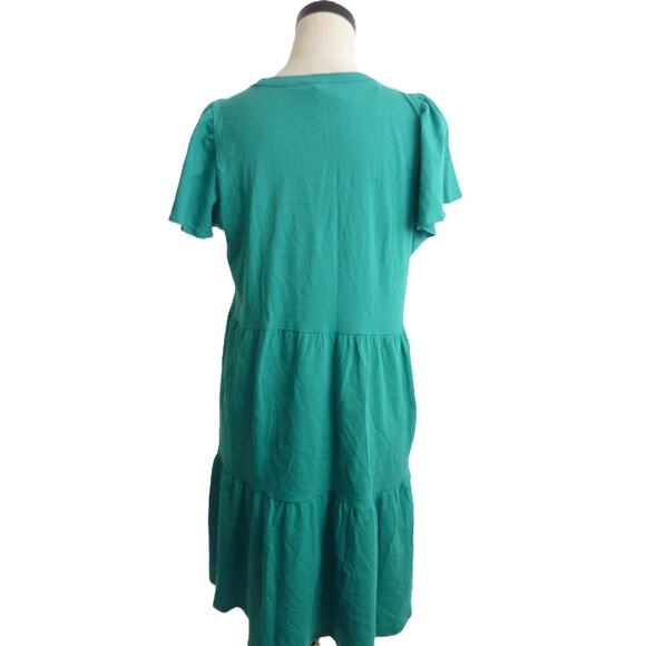 NWT J Crew Knit Tiered Mini Dress Marine Green Size S - Picture 3 of 6